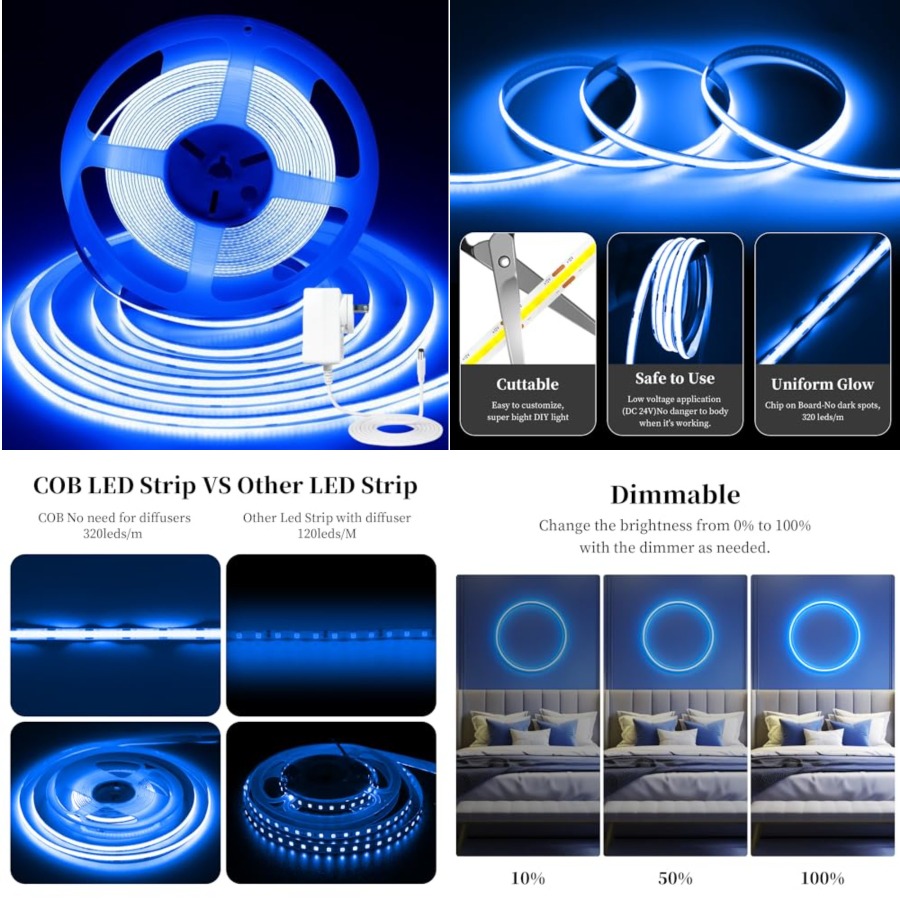 Led Strip Lights - Светодиодная лента COB 32,8 фута/10 м,