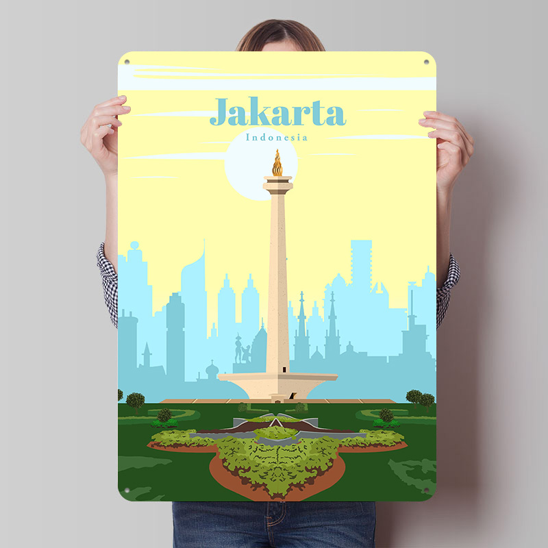 Home Decor Jakarta - Постеры с изображением Джакарты, винтажные металлические