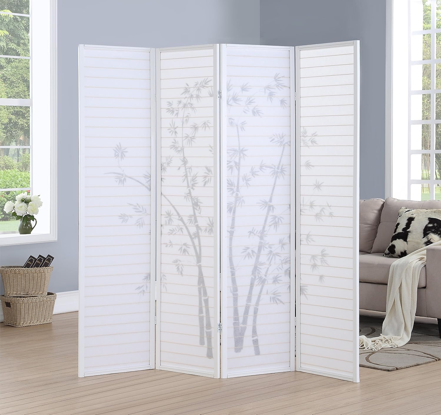 Четырехпанельный бамбуковый ши – обзор и цена Room Divider Screen